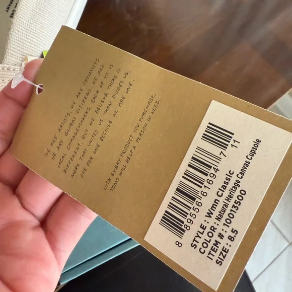 NWT TOMS Nautural Heritage Canvas Cupsole - Picture 3 of 6